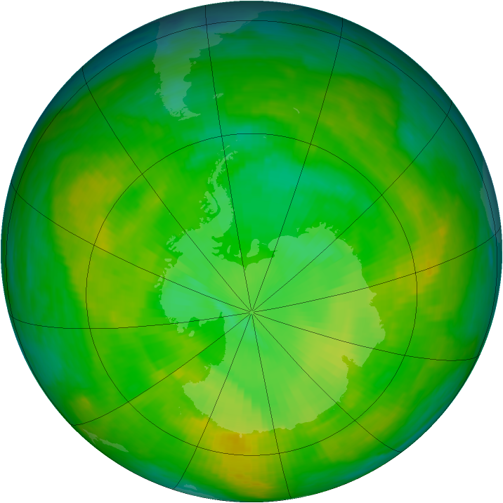 Antarctic ozone map for 30 November 1982